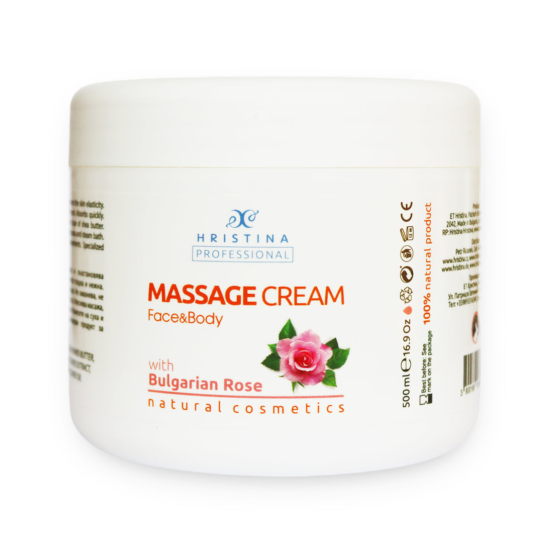 Rose massage cream, 500ml