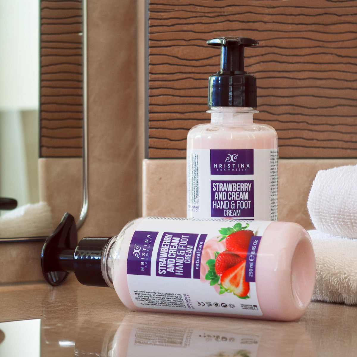 Hand and Foot Cream - Strawberry and Cream,  250ml