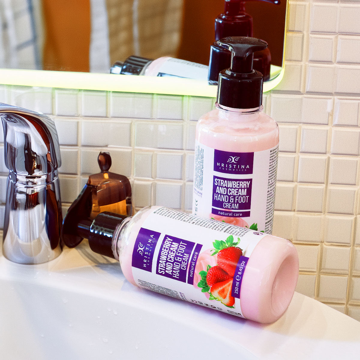 Hand and Foot Cream - Strawberry and Cream,  250ml
