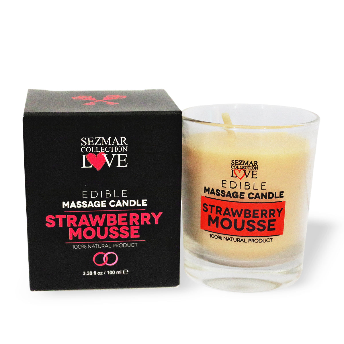 Massage Candle Strawberry Mousse, 100ml