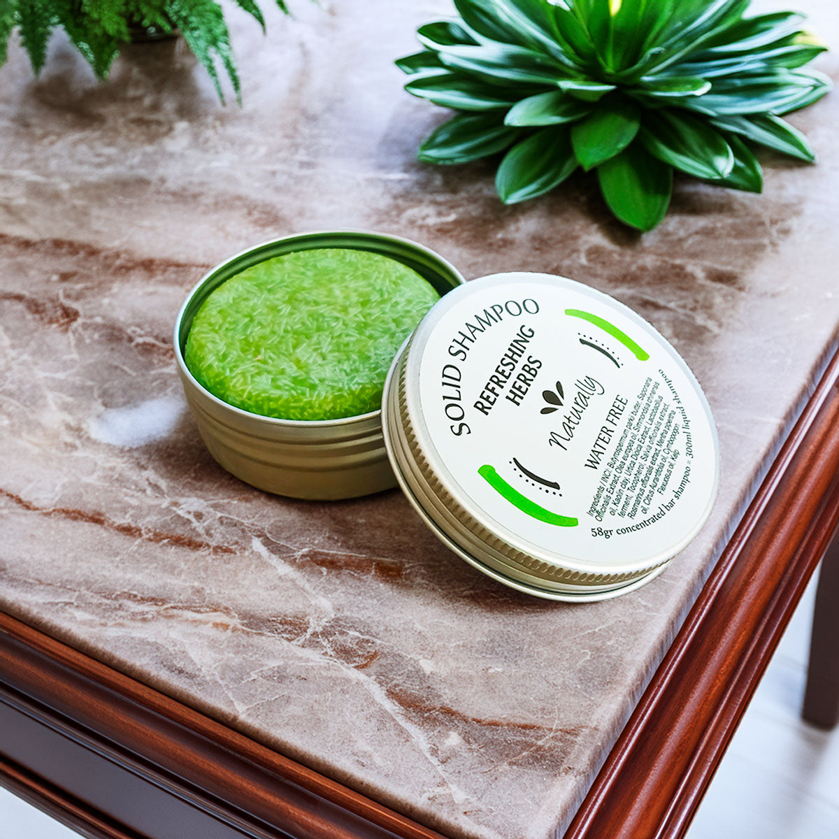 Solid Shampoo with Refreshing Herbs, 58gr