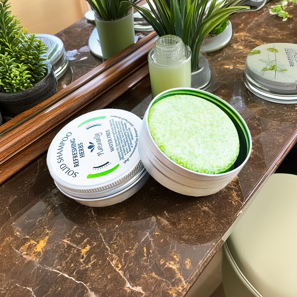 Solid Shampoo with Refreshing Herbs, 58gr